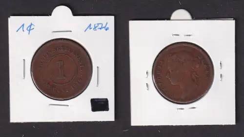 1 Cent Kupfer Münze Straits Settlements 1876 Victoria (167986)