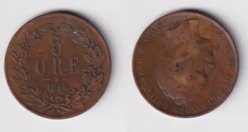5 Öre Kupfer Münze Schweden 1866 f.ss (169937)