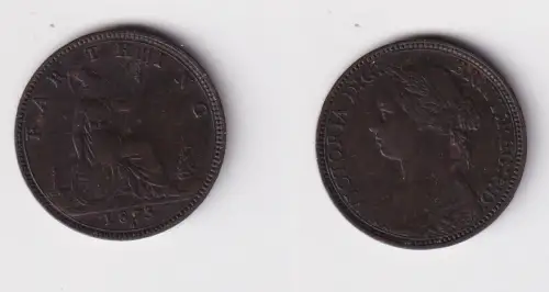 1 Farthing Kupfer Münze Großbritannien 1875 Victoria ss (169499)