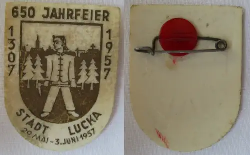 seltenes Abzeichen 650 Jahrfeier der Stadt Lucka 1307-1957 (166396)