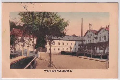 77998 Ak Gruss aus Augustusbad 1911