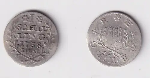1 Schilling Silber Münze Hamburg 1727 I.H.L. s/ss (169496)