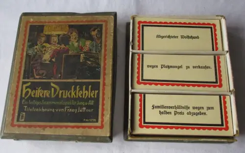 Heitere Druckfehler Ein lustiges Zusammensetzspiel für Jung und Alt 1920 /158778