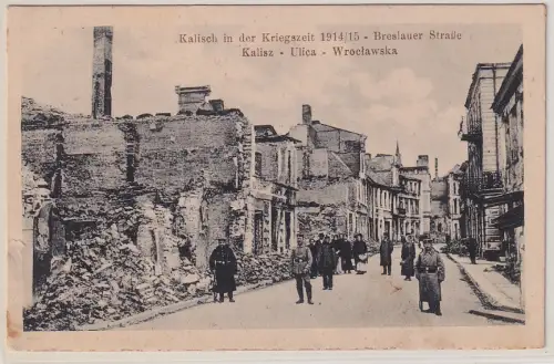 78666 Ak Kalisch in der Kriegszeit 1914/15 Breslauer Straße Kalisz