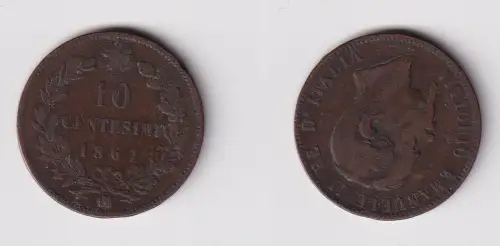 10 Centesimi Kupfer Münze Italien 1867 CM f.ss (104245)