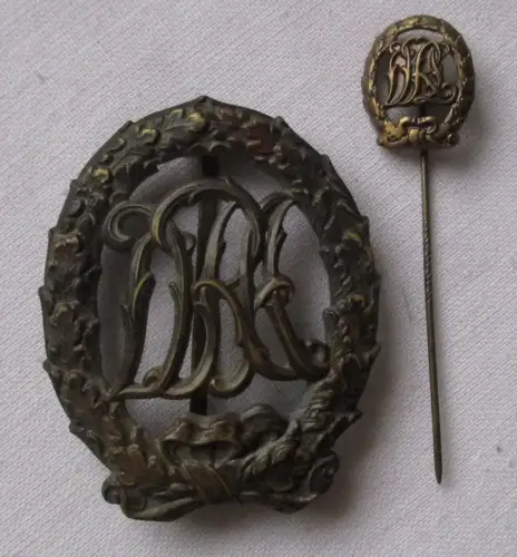 Reichssportabzeichen dt. Reichsausschuss für Leibesübungen Bronze + Mini /167699