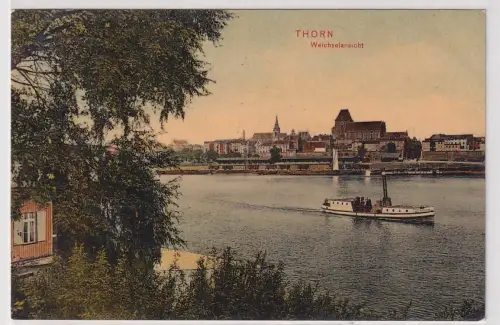 96690 AK Thorn (Toruń) - Weichselansicht, Stempel Schiessplatz Thorn 1907