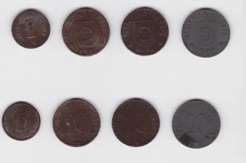 1 & 3 x 10 Pfennig Zink bzw. Eisen Notgeld Münzen Stadt Donaueschingen (139681)