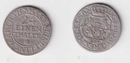 1/24 Taler Silber Münze Sachsen 1763 EDC (169374)