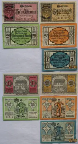5 Banknoten Notgeld Stadt Löbejün 1920/21 (168709)