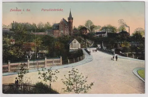 53781 Ak Zwickau  i. Sa. Paradiesbrücke 1913