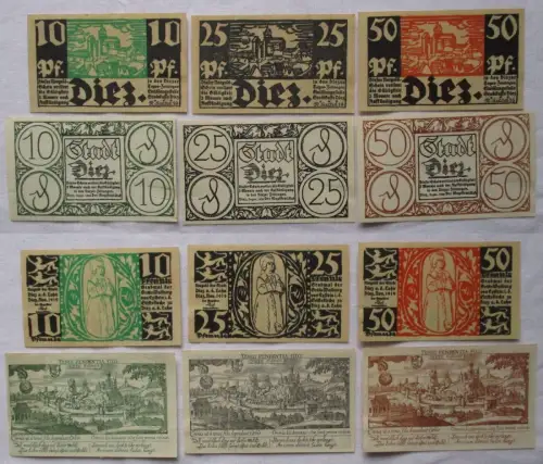 6 Banknoten Notgeld der Stadt Diez 1919/1920 (168634)
