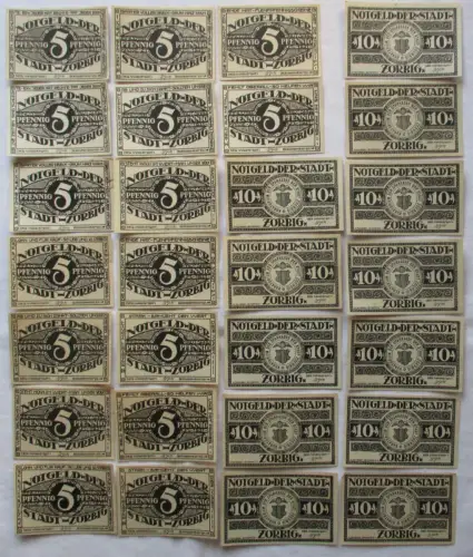 28 Banknoten Notgeld Stadt Zörbig 1921 (129792)