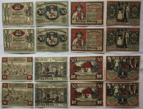 8 x Banknoten Notgeld Gemeinde Eisbergen 1921 (168711)