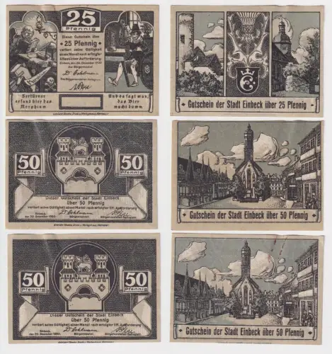 3 x Banknoten Notgeld Stadt Einbeck 1920 (169170)