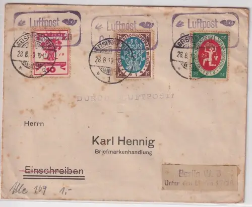43280 Luftpostbrief Luftpost Gelsenkirchen nach Berlin 28.8.1919