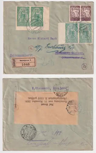 906874 Einschreiben Brief von Laibach nach Frohburg 1920