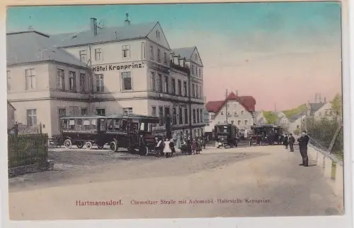 60885 Ak Hartmannsdorf Chemnitzer Straße Hotel Kronprinz Automobil-Haltestelle