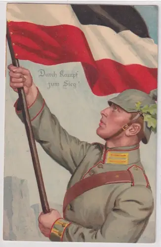 56045 Patriotika AK Durch kampf zum Sieg! Weltkrieg 1914-15