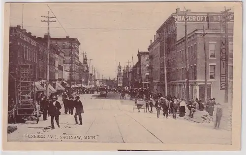 14199 AK Genesee Avenue Saginaw Michigan mit Straßenbahn