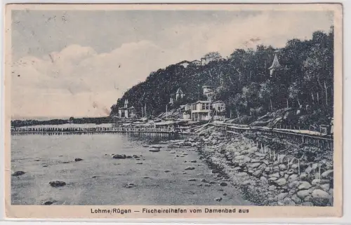 908171 AK Ostseebad Lohme /Rügen - Fischereihafen vom Damenbad aus 1928