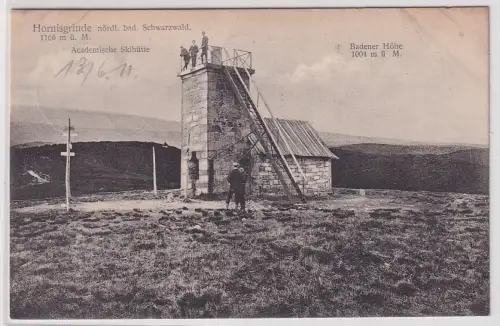 50366 Ak Hornigsrinde nördl. badischer Schwarzwald - Academische Skihütte 1911