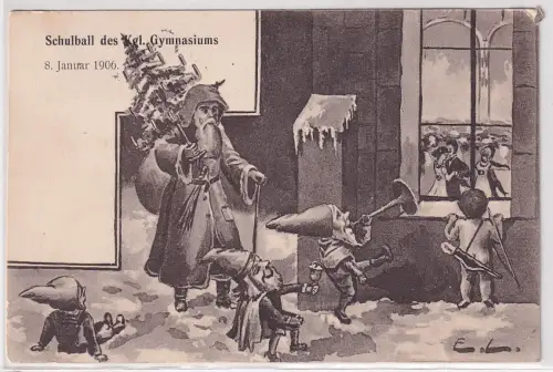 73987 Künstler Ak Chemnitz ? Schulball des Kgl. Gymnasiums 8. Januar 1906