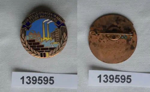 DDR Abzeichen Aufbaunadel NAW Nat. Aufbauwerk Bezirk Magdeburg Bronze (139595)
