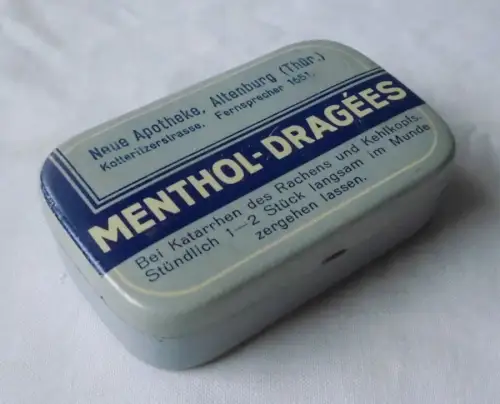 Blechdose Menthol Dragées der Neuen Apotheke Altenburg Kotteritzerstr. (111490)