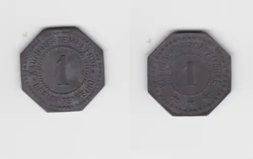 1 Pfennig Zink Notgeld Münze Berlin Kaufhaus Tempelhof (139904)