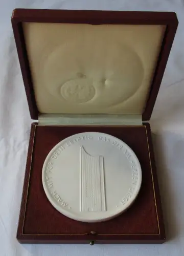 Meißner Porzellan Medaille Stadtausschuss Nationale Front Rat Leipzig (105664)