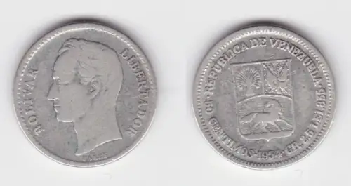 50 Centimos Münze Silber Venezuela 1954 (140980)