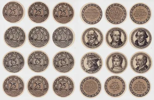 25 - 75 Pfennig Banknoten Notgeld Stadt Eckartsberga 1. September 1921 (137925)