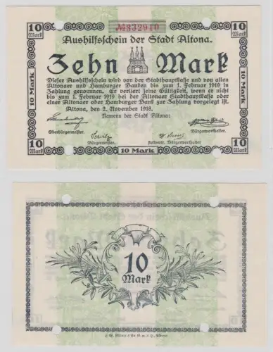 10 Mark Banknote Großnotgeld Stadt Altona 02.11.1918 (135344)