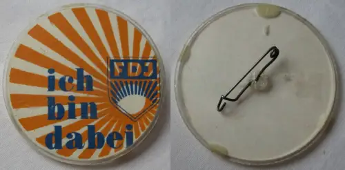 DDR FDJ Abzeichen Freie Deutsche Jugend ich bin dabei (131270)