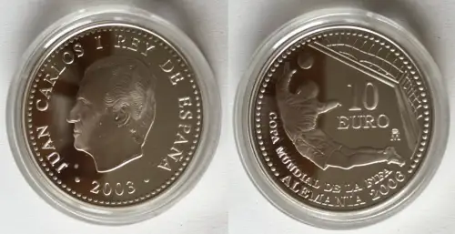 10 Euro Silber Münze 2003 Spanien Fussball WM 2006 in Deutschland (122690)