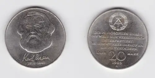 DDR Gedenk Münze 20 Mark Karl Marx 1983 (148415)