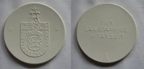 DDR Meissner Porzellan Medaille SDAG Wismut Aue Bergbaubetrieb (149664)