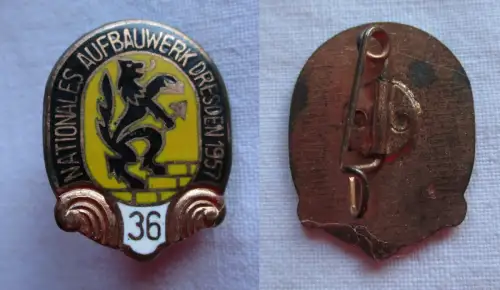 DDR NAW Abzeichen 36 Nationales Aufbauwerk Dresden 1957 (149560)