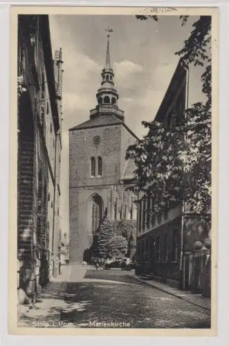 56421 Ak Stolp in Pommern Marienkirche 1937
