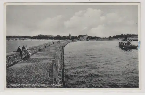 97329 Ak Ostseebad Stolpmünde (Ustka) Mole mit Strand 1939