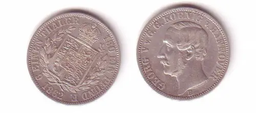 1/6 Taler Silber Münze Hannover 1862 B (109657)