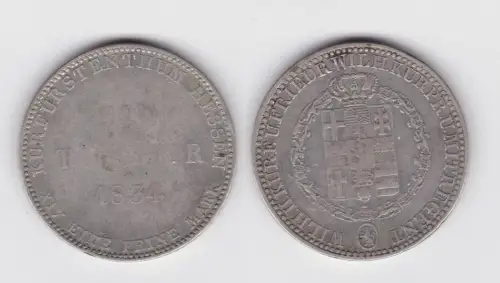 1 Taler Silber Münze Hessen Kassel 1834 s/f.ss (142669)
