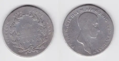 1 Taler Silber Münze Preussen Friedrich Wilhelm III 1815 A f.ss (151271)