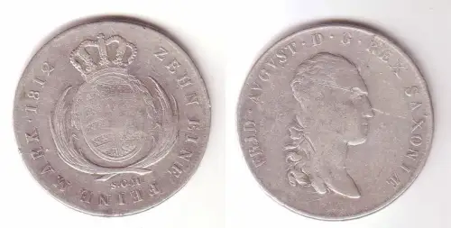 1 Taler Silber Münze Sachsen 1812 SGH (105163)