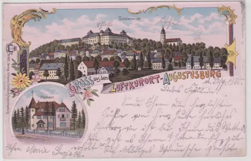 99769 Ak Lithographie Gruß aus dem Luftkurort Augustusberg 1900