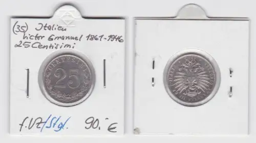 25 Centesimi Kupfer Nickel Münze Italien Victor Emanuel 1903 f.Stgl.(143695)
