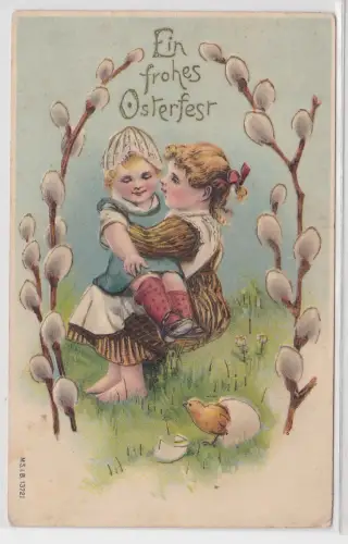 63074 geprägte Ak Ein frohes Osterfest Verlag M.S.i.B. (Segelschiff E)No. 13721 