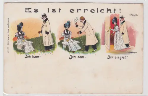 43999 Künstler AK Bruno Bürger Leipzig No. 6020 Es ist erreicht!