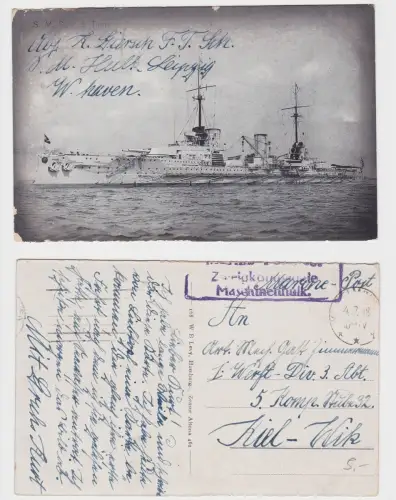 61576 Feldpost Ak Kriegsschiff S.M.S. von der Tann 1918